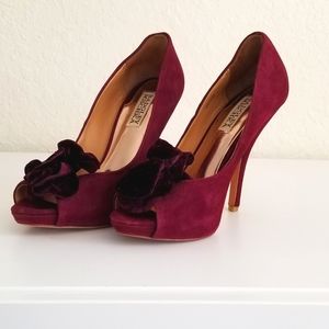Badgley Mischka plum (wine suede) maribelle pumps